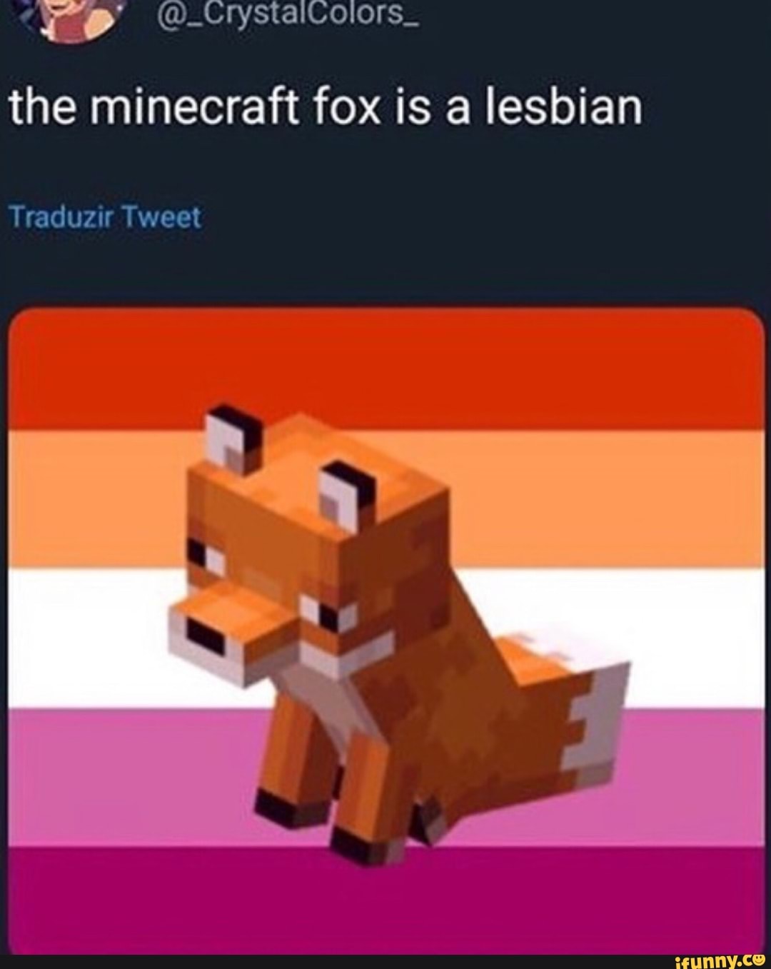 the minecraft fox is a lesbian