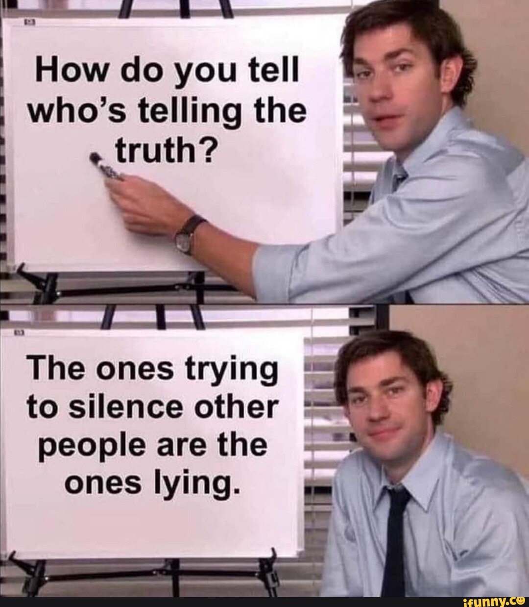How do you tell who's telling the truth? The ones trying to silence