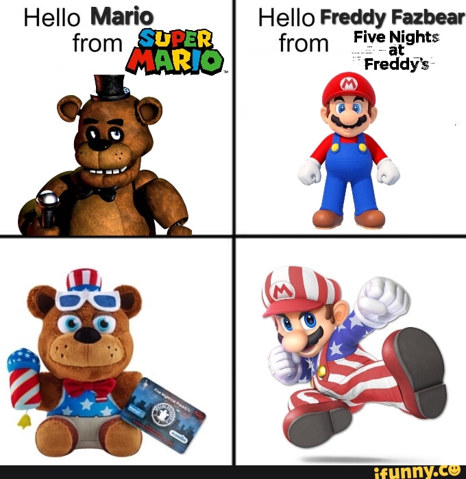 Fafa Mario Hello Mario Hello Freddy Fazbear from SUPER from Five Nights Freddy's ...