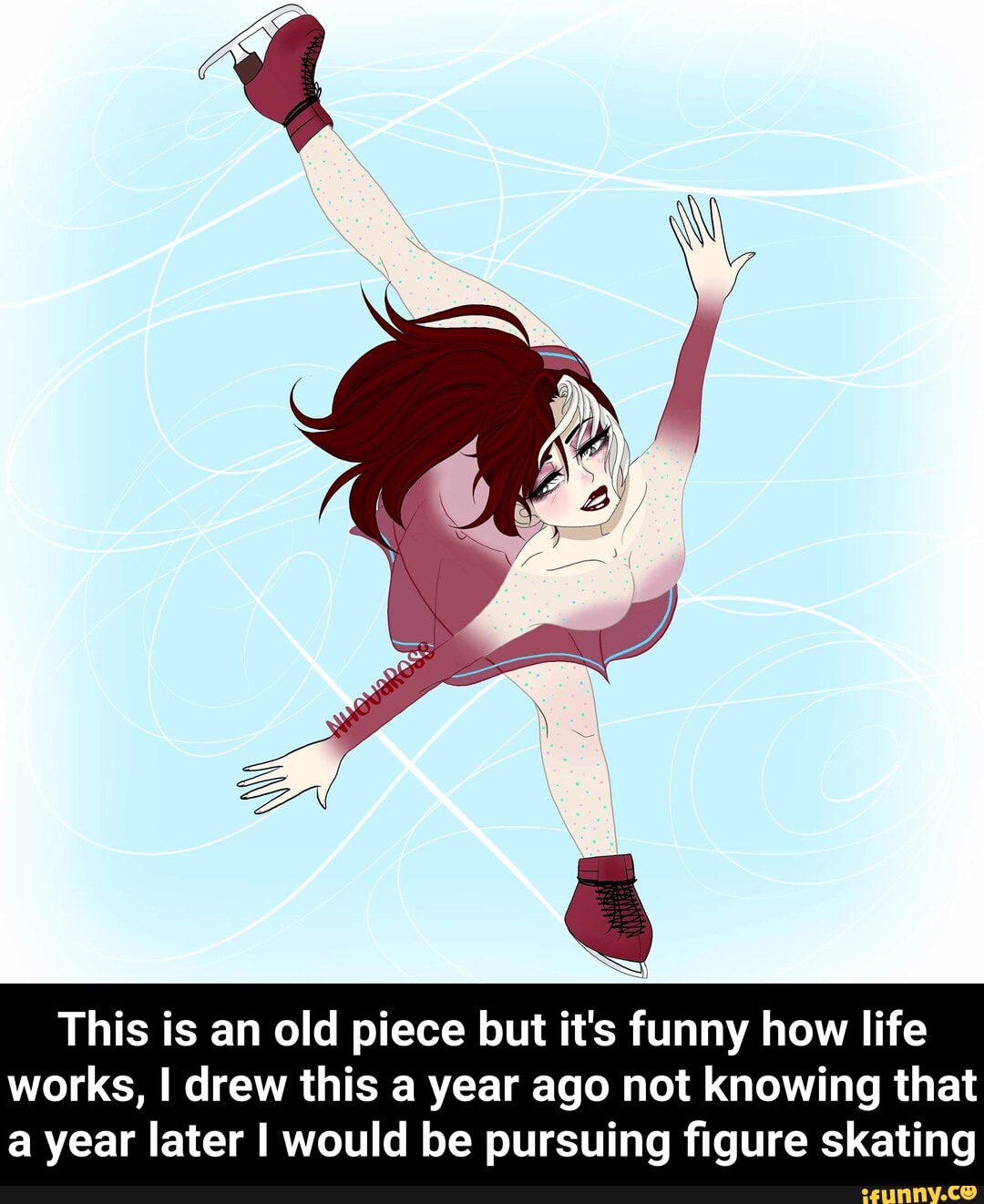 This is an old piece but it's funny how life
works, I drew this a year ago not knowing that a year later I would be pursuing figure skating - This is an old piece but it's funny how life works, I drew this a year ago not knowing that a year later I would be pursuing figure skating