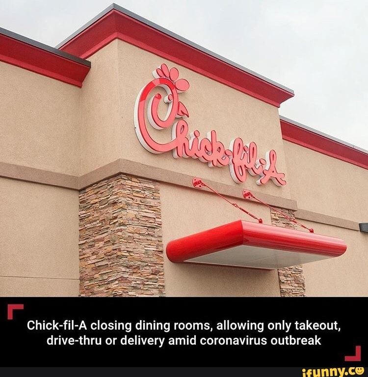 ChickfilA closing dining rooms, allowing only takeout, drivethru or