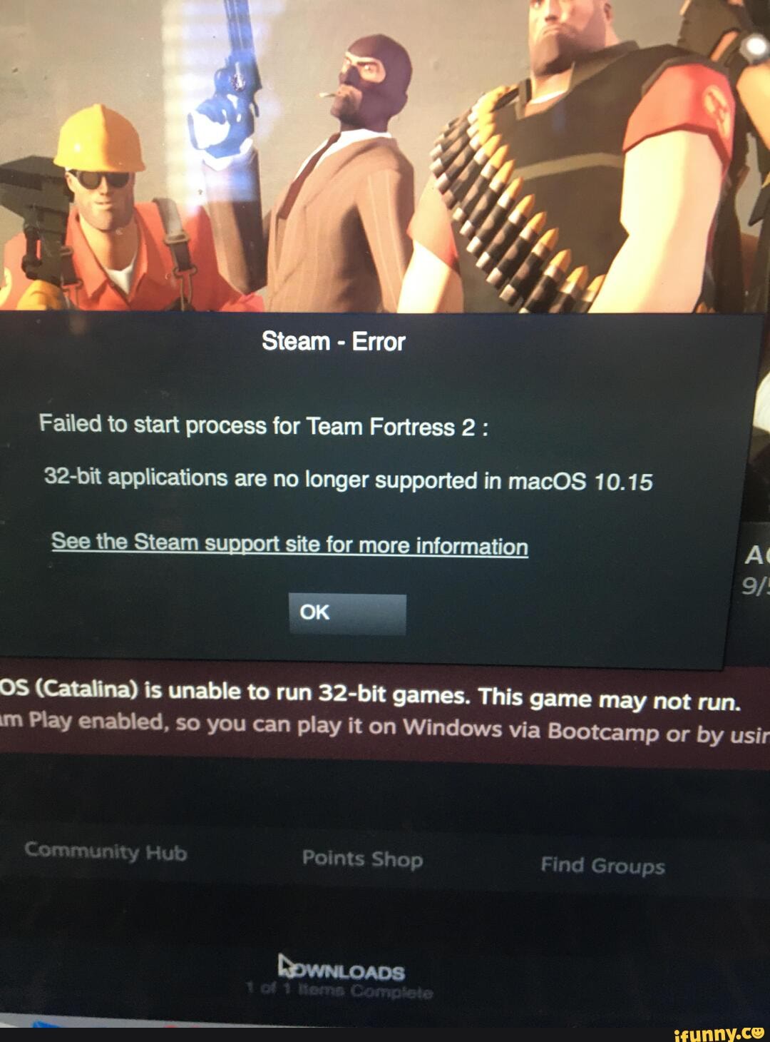 Steam - Error Failed to start process for Team Fortress 2 : ( 32-bit  applications are no longer