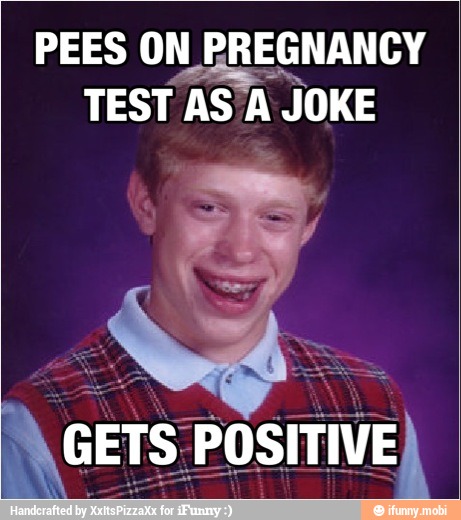 PEES ON PREGNANCY
TEST AS A JOKE