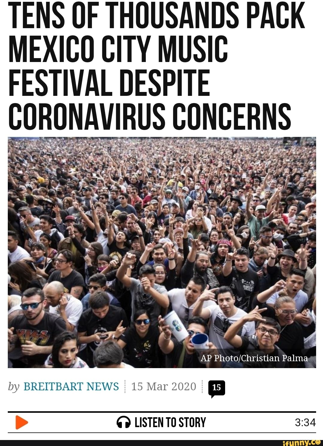 TENS OF THOUSANDS PACK MEXICO CITY MUSIC FESTIVAL DESPITE CORONAVIRUS