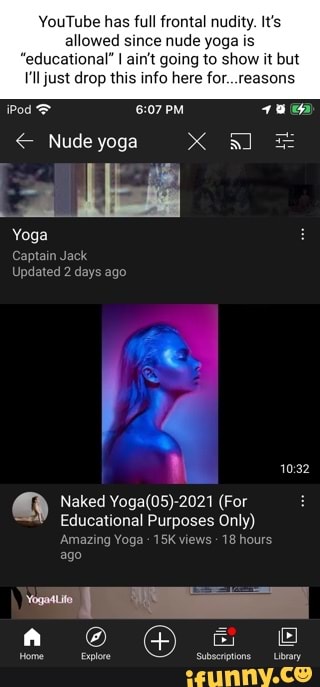 Yoga youtube nude Hairy naked
