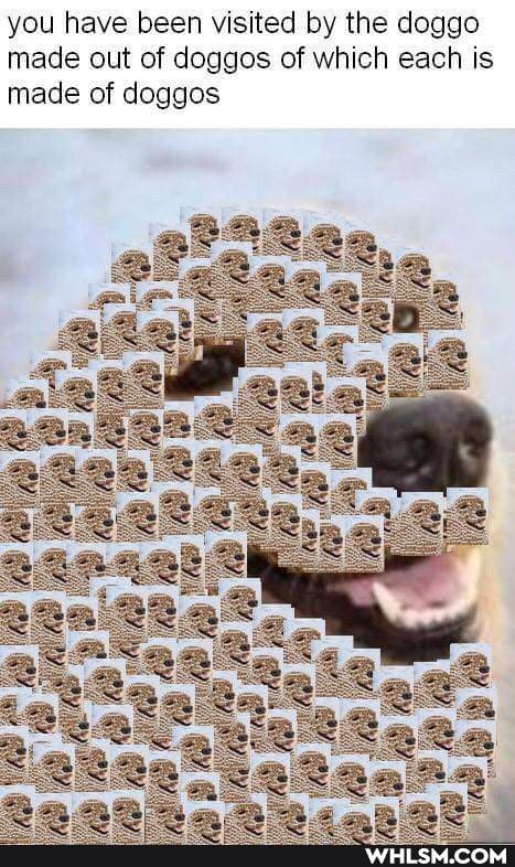 you have been visited by the doggo made out of doggos of which each is made of doggos