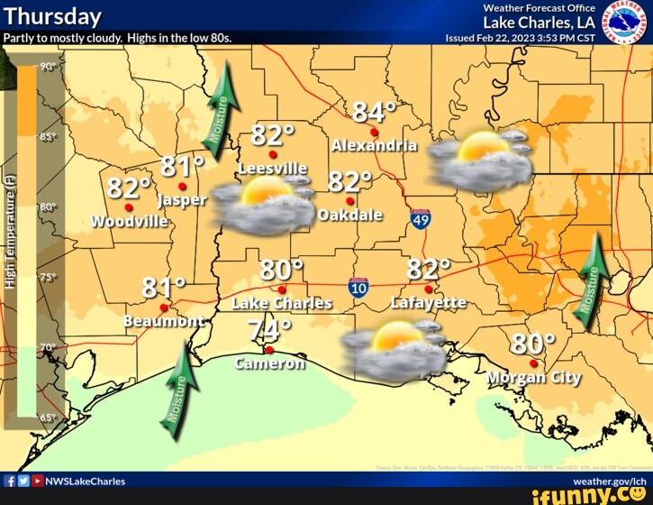 'Weather Forecast Office Thursday Lake Charles, LA 82 Alexandria