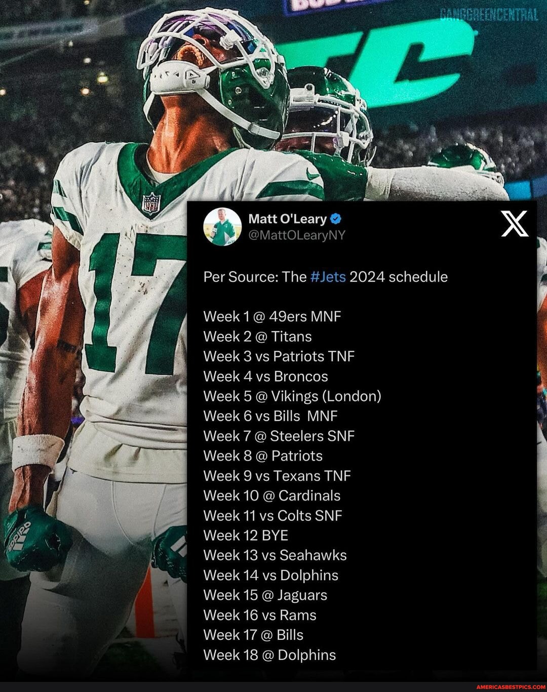 CONFIRMED: The full #Jets 2024 leaked last night, @mattolearyny with it