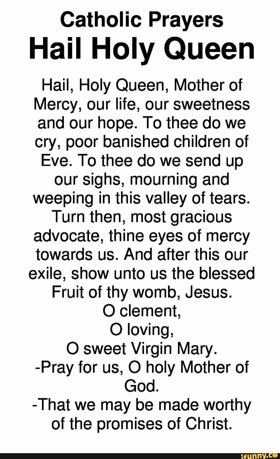 Hail Holy Queen Prayer Printable - Printable Free Templates