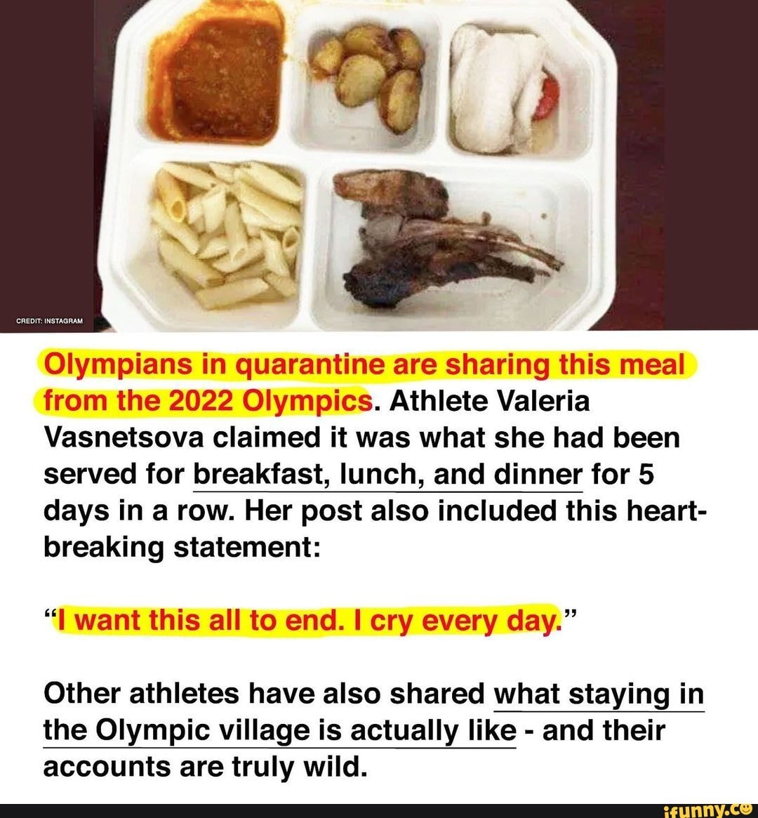 Olympians in quarantine are sharing this meal from the 2022 Olympics