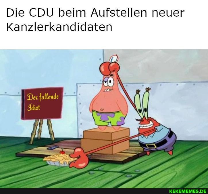 Die CDU beim Aufstellen neuer
Kanzlerkandidaten
Der fallende -
Idiot