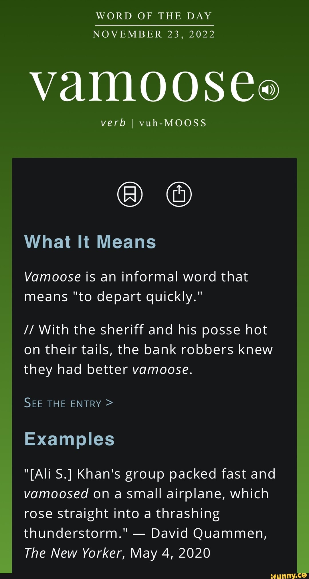 Word of the Day - vamoose