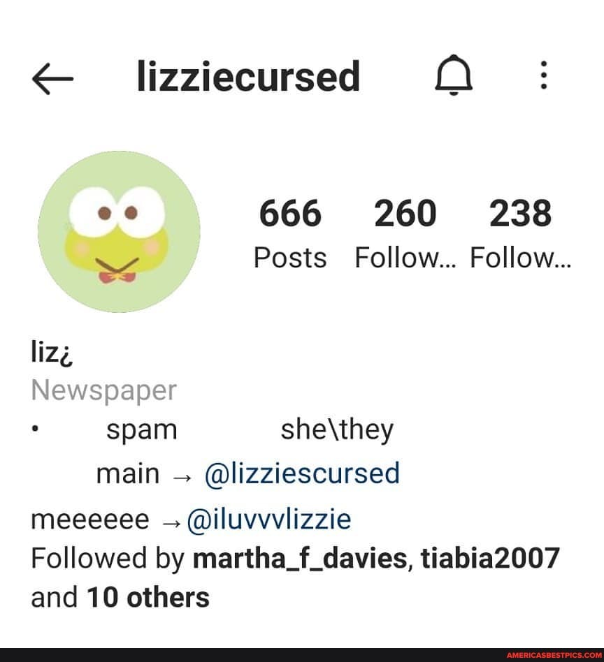 lizziecursed
00 666 260 238
Posts Follow... Follow...
lizg
Newspaper spam
main - @lizziescursed meeeeee - @iluvwvlizzie
Followed by martha_f_davies, tiabia2007 and 10 others