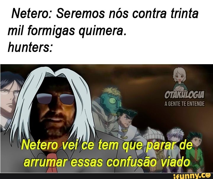 Netero: Seremos nós contra trinta mil formigas quimera. hunters: AGENTE TE  arrumar essas confusão viado - iFunny Brazil