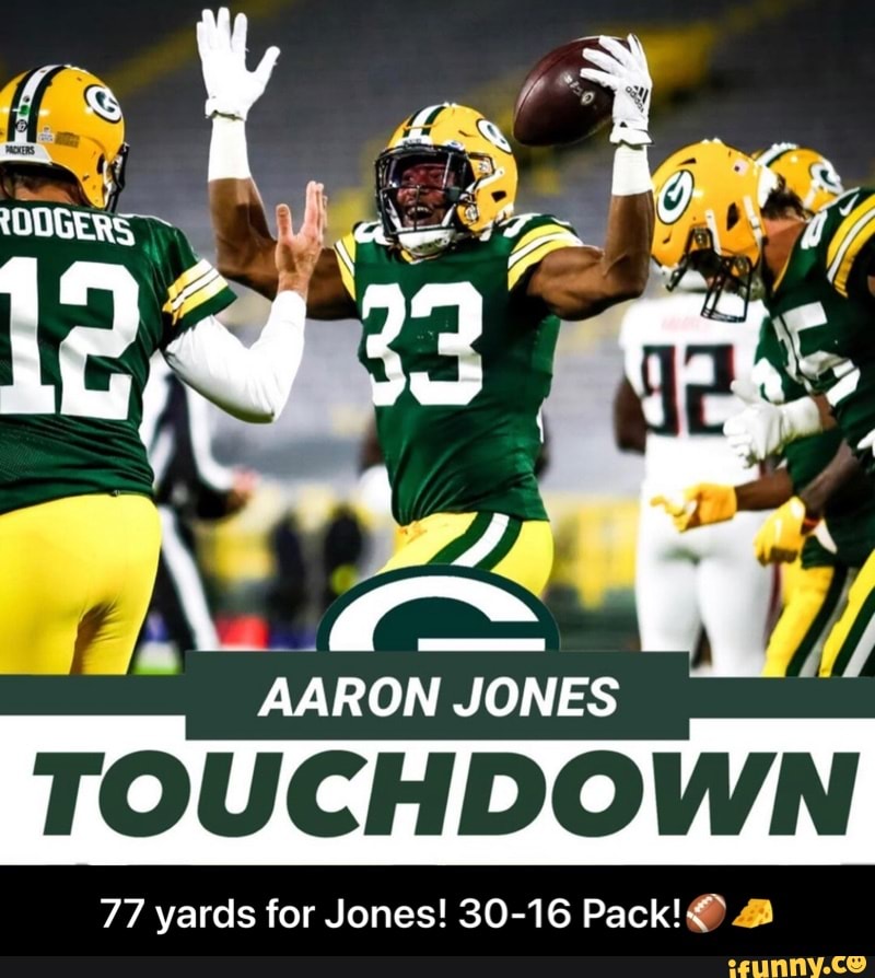 AARON JON JONES
TOUCHDOWN
77 yards for Jones! 30-16 Pack! - 77 yards for Jones! 30-16 Pack!ππ§