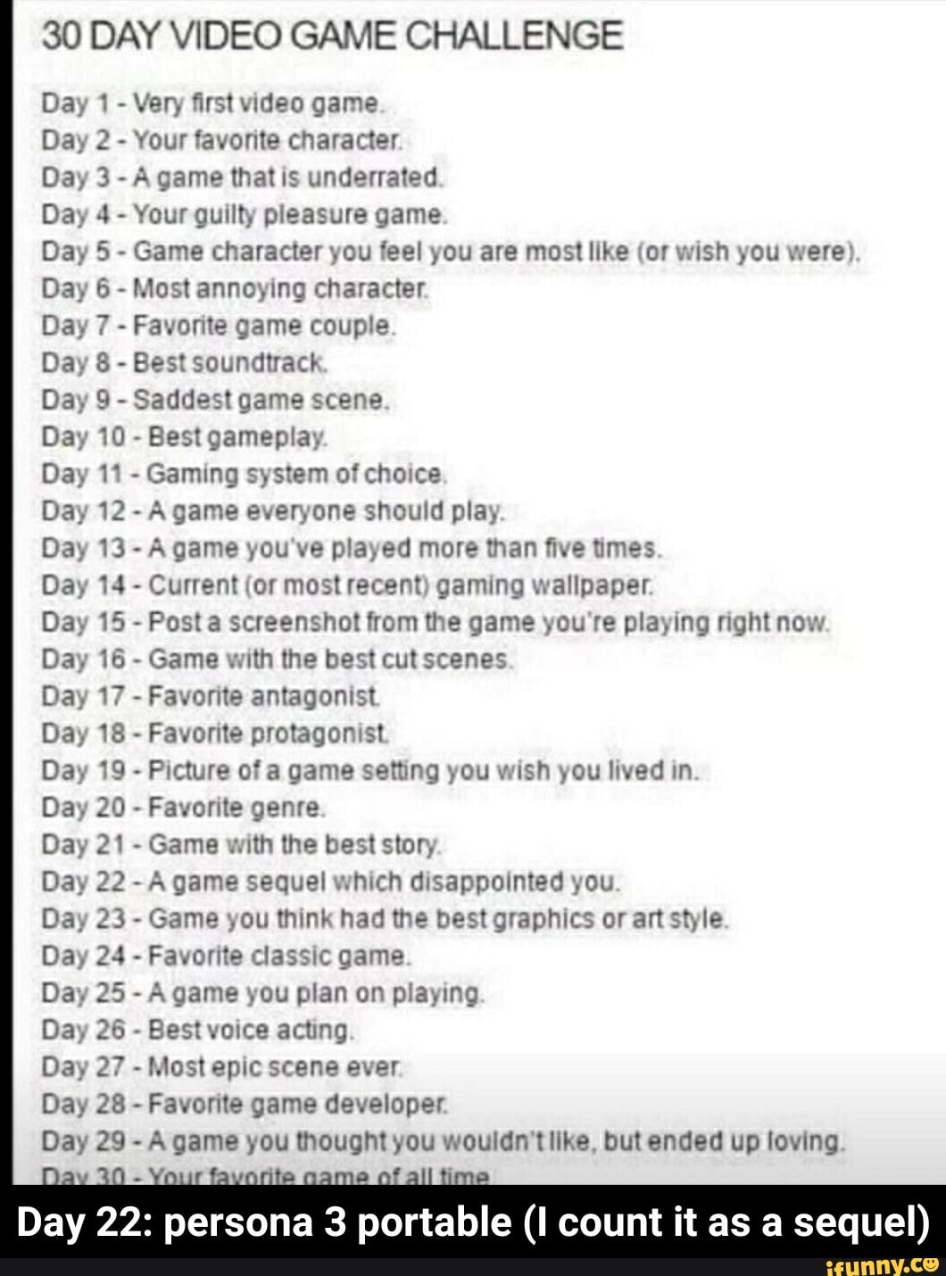 30 DAY VIDEO GAME CHALLENGE Day 1 - Very first video game Day 2 - Your ...