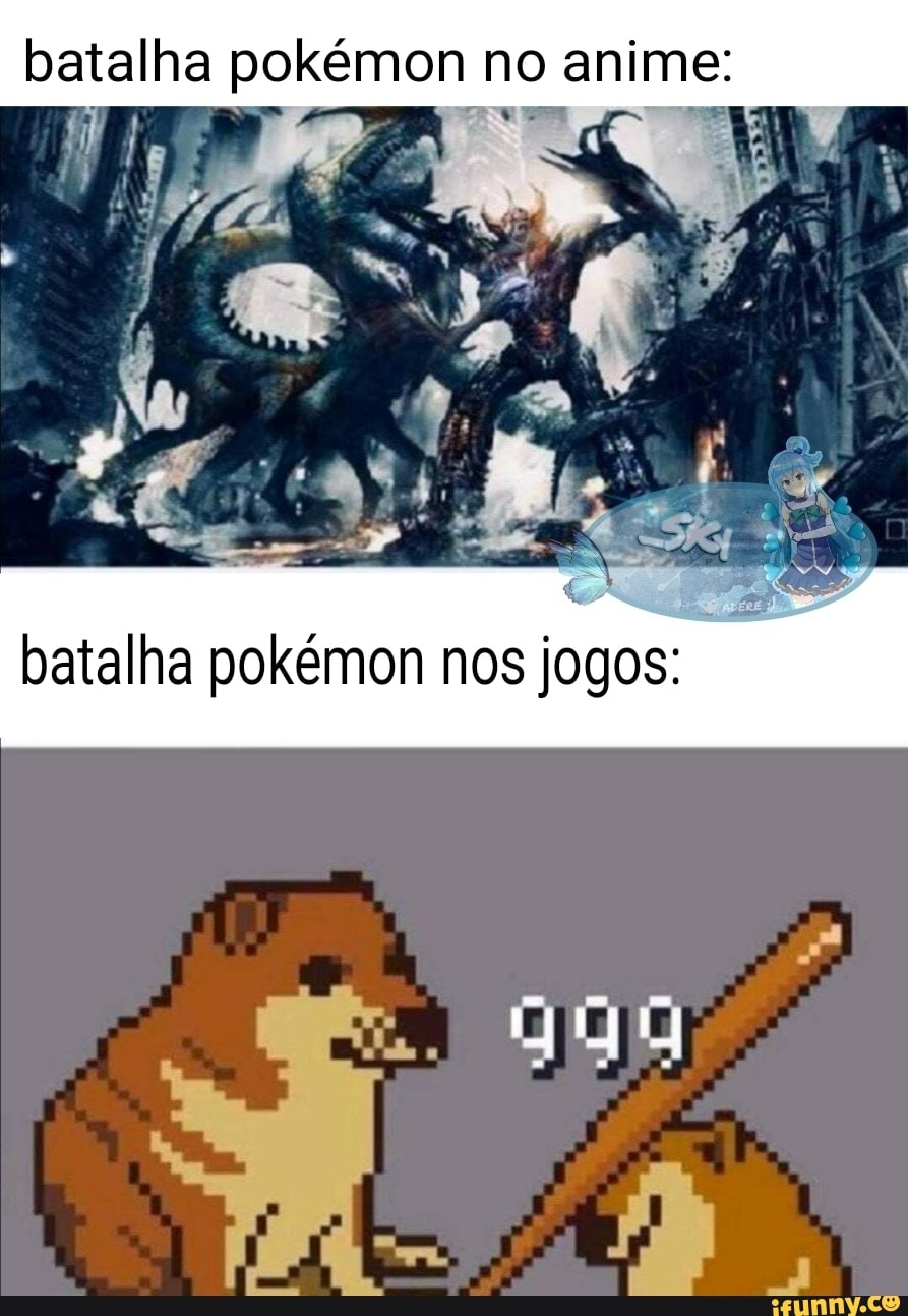 batalha pokémon no anime:
batalha pokémon nos jogos: