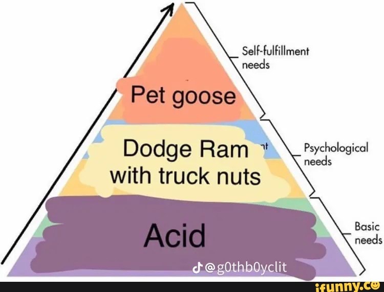 Selffulfillment iS Pet goose Dodge Ram with truck nuts Acid dd