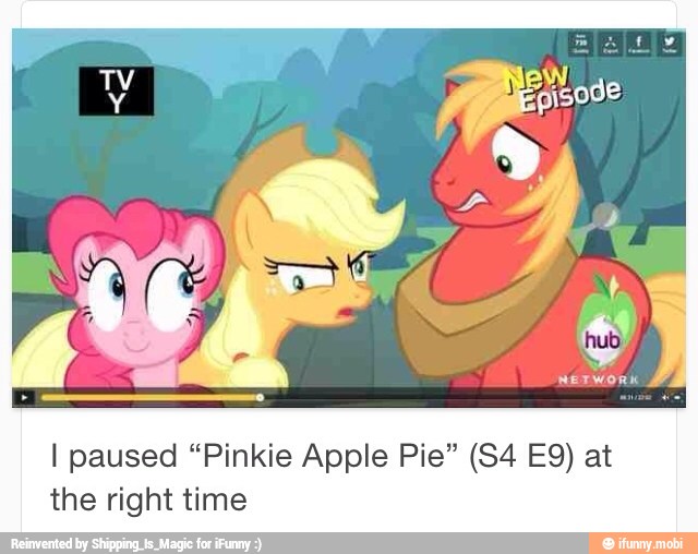 I paused "Pinkie Apple Pie" (S4 E9) at
the right time