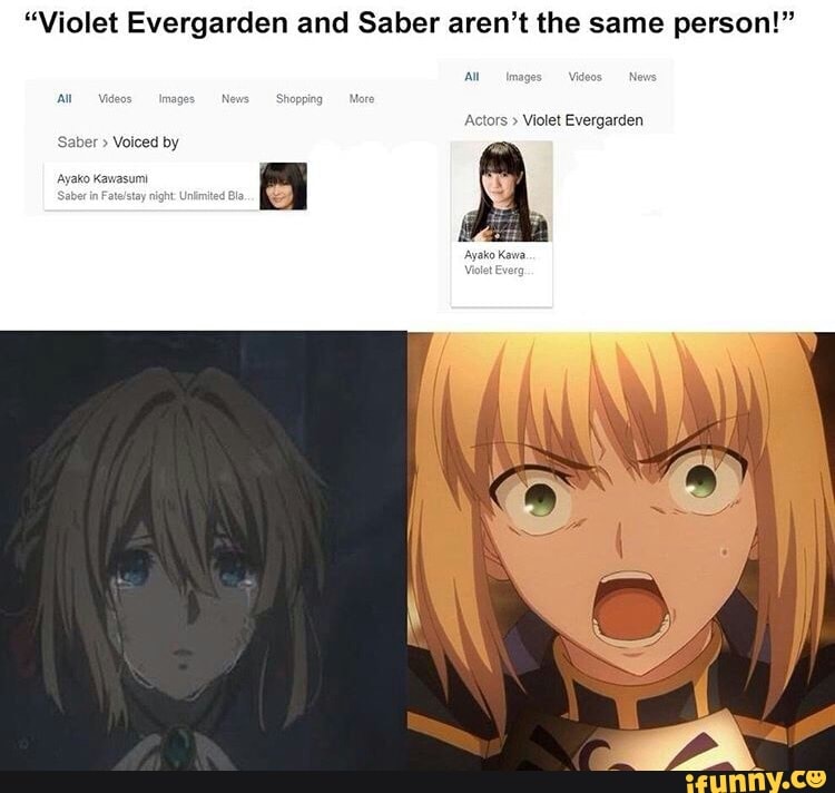 “Violet Evergarden and Saber aren’t the same person!” - )