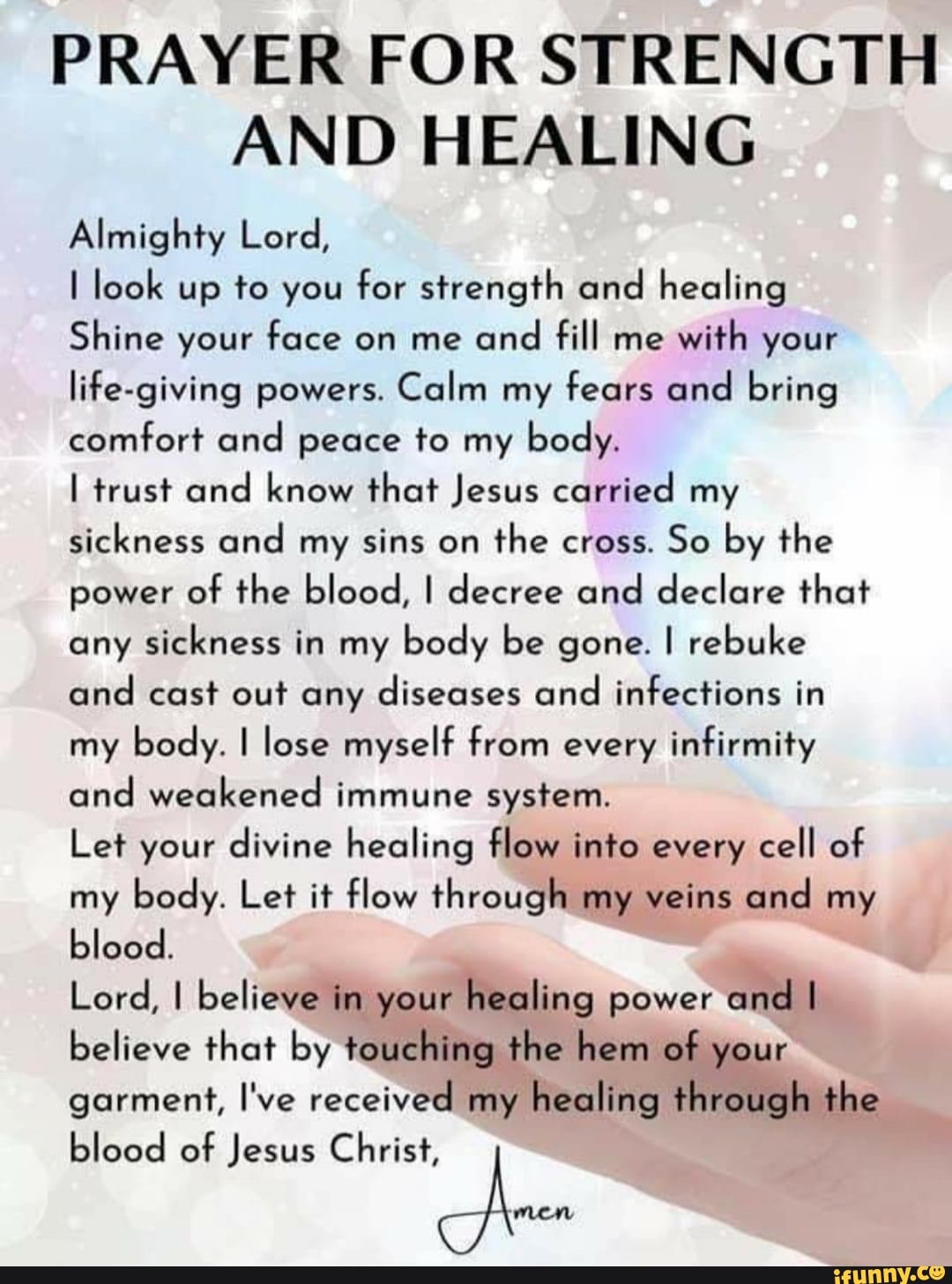 PRAYER FOR STRENGTH AND HEALING Almighty Lord, I look up to you for ...