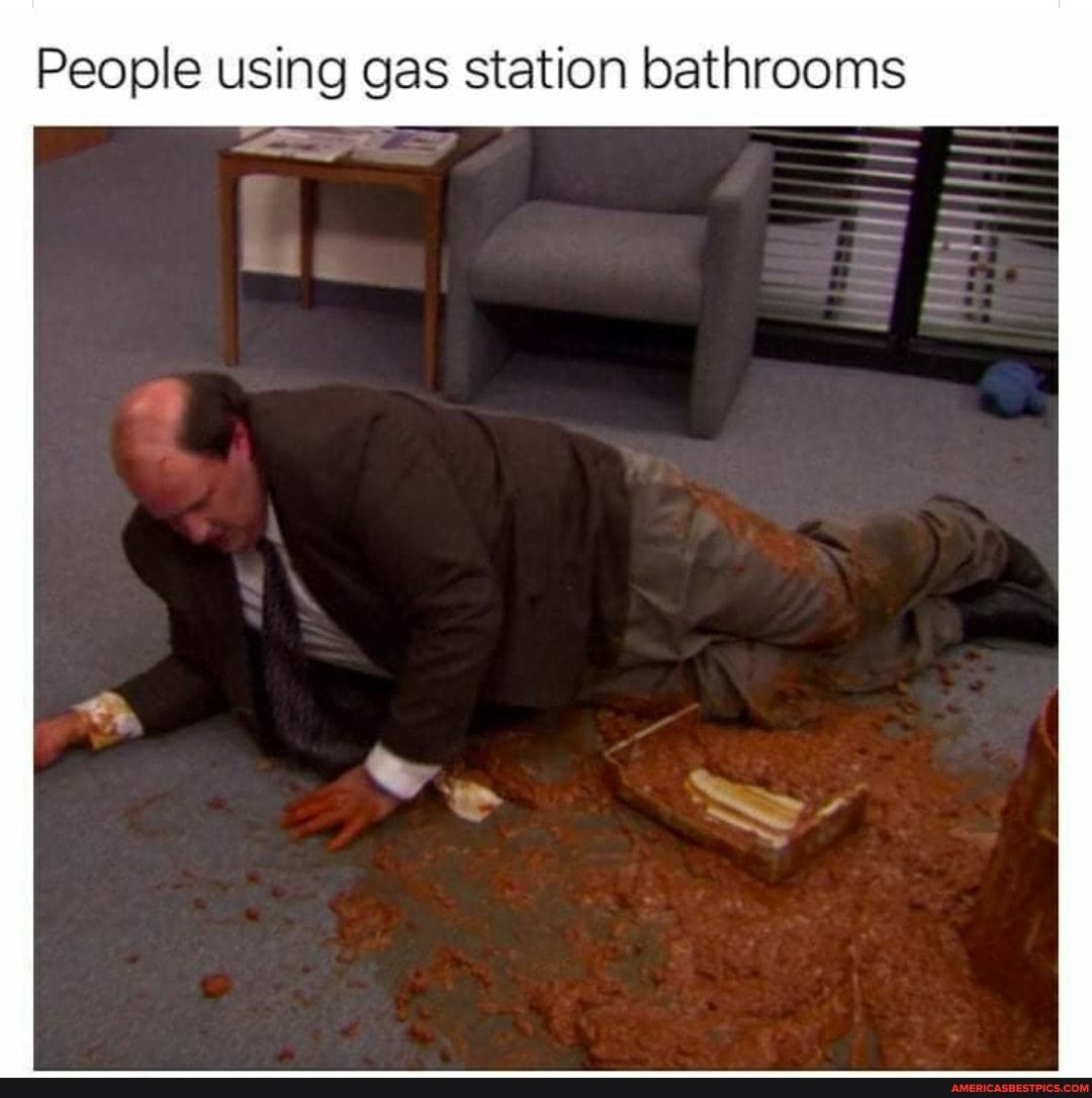 People using gas station bathrooms