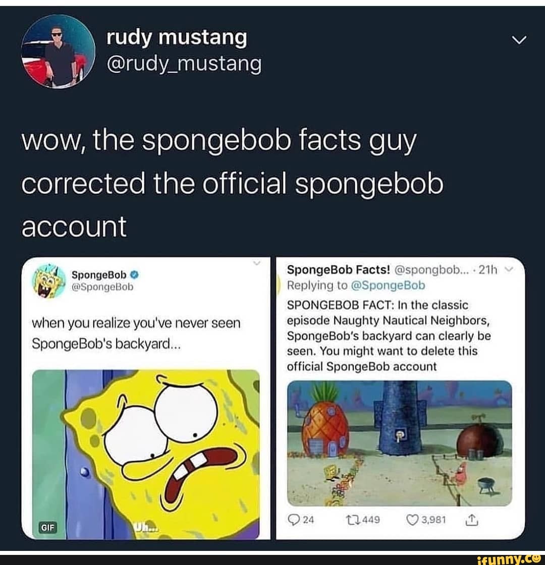 Wow The Spongebob Facts Guy Corrected The Official Soongebob Spongebob Facts Replying To Sr 