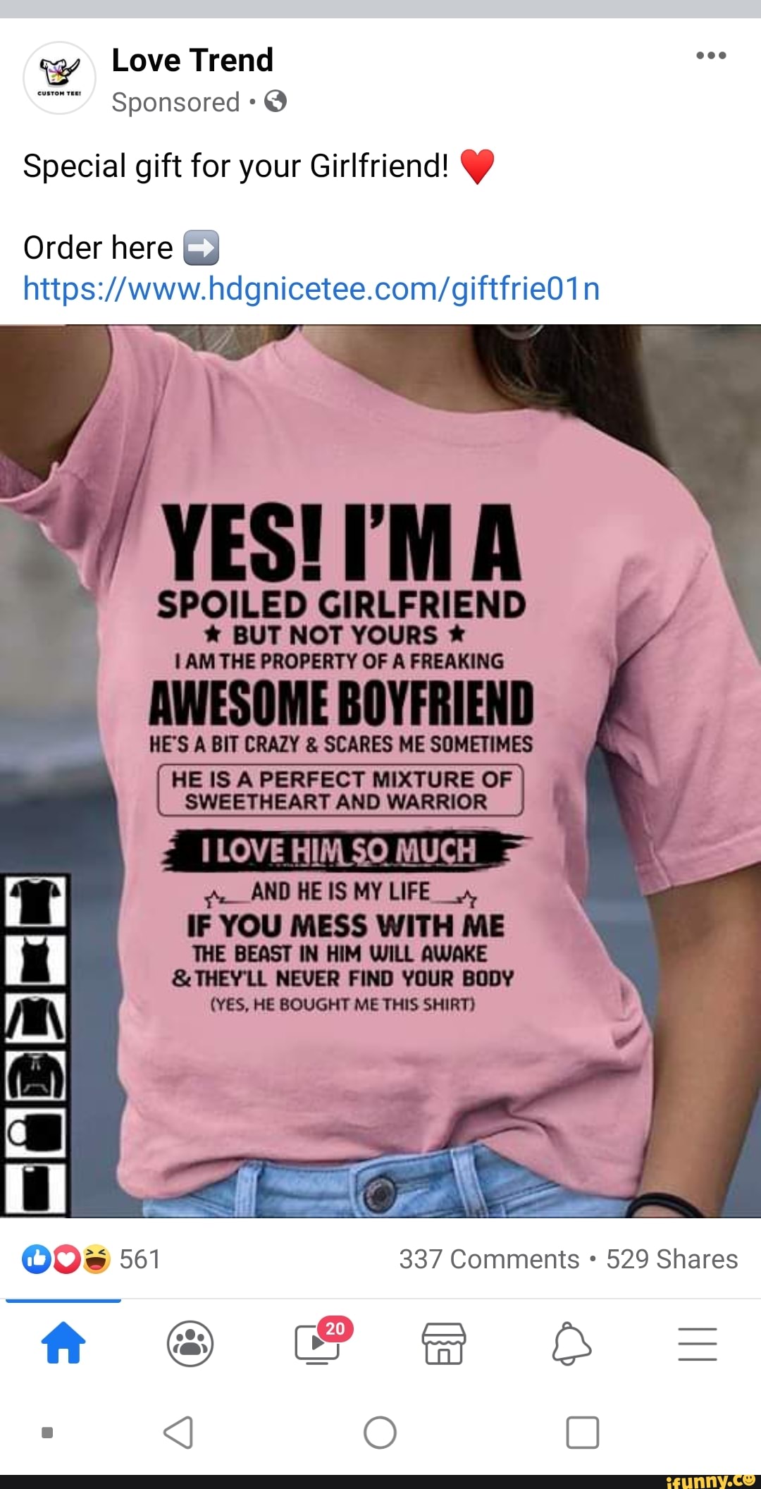 Love Trend Sponsored Y Special gift for your Girlfriend! Y) Order here ...