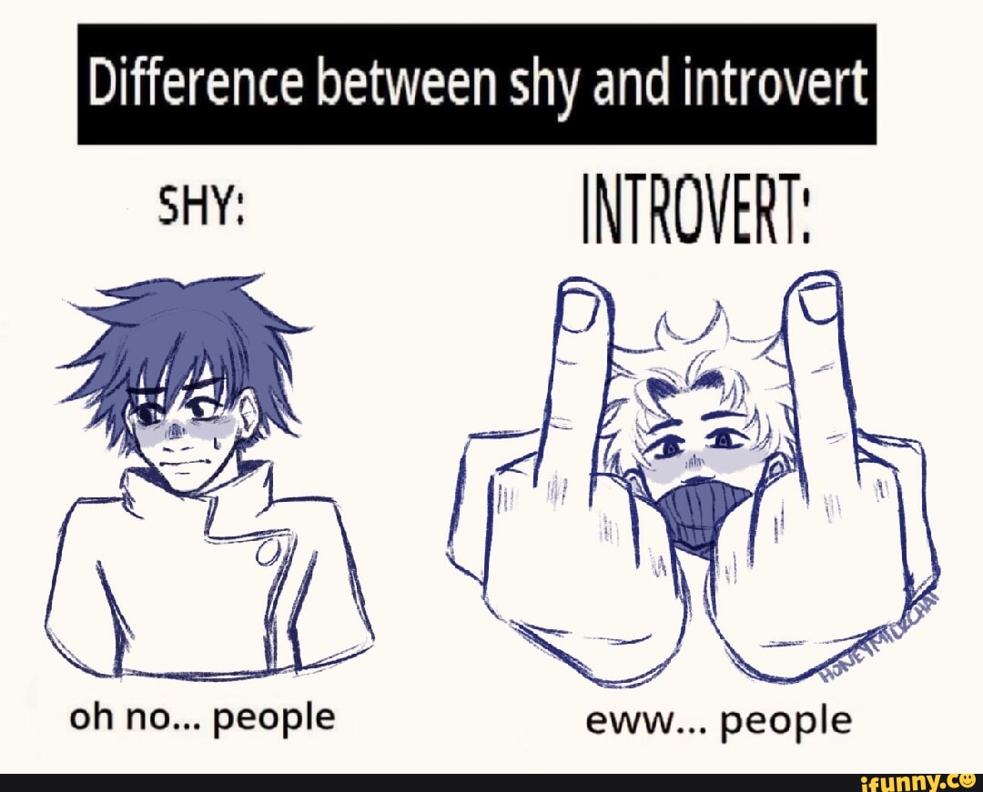 Difference between shy and introvert oh no.. people eww... people - iFunny
