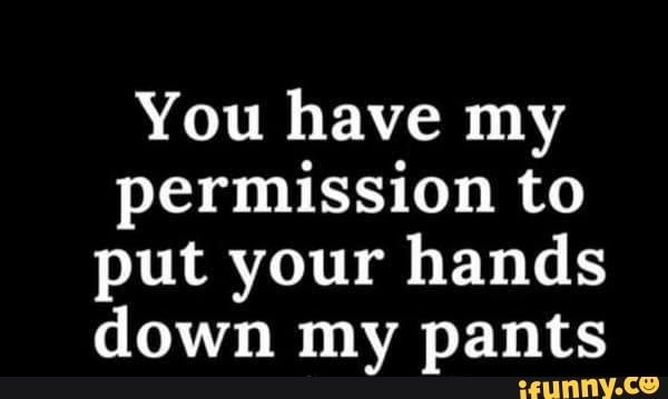 You Have My Permission To Put Your Hands Down My Pants Ifunny