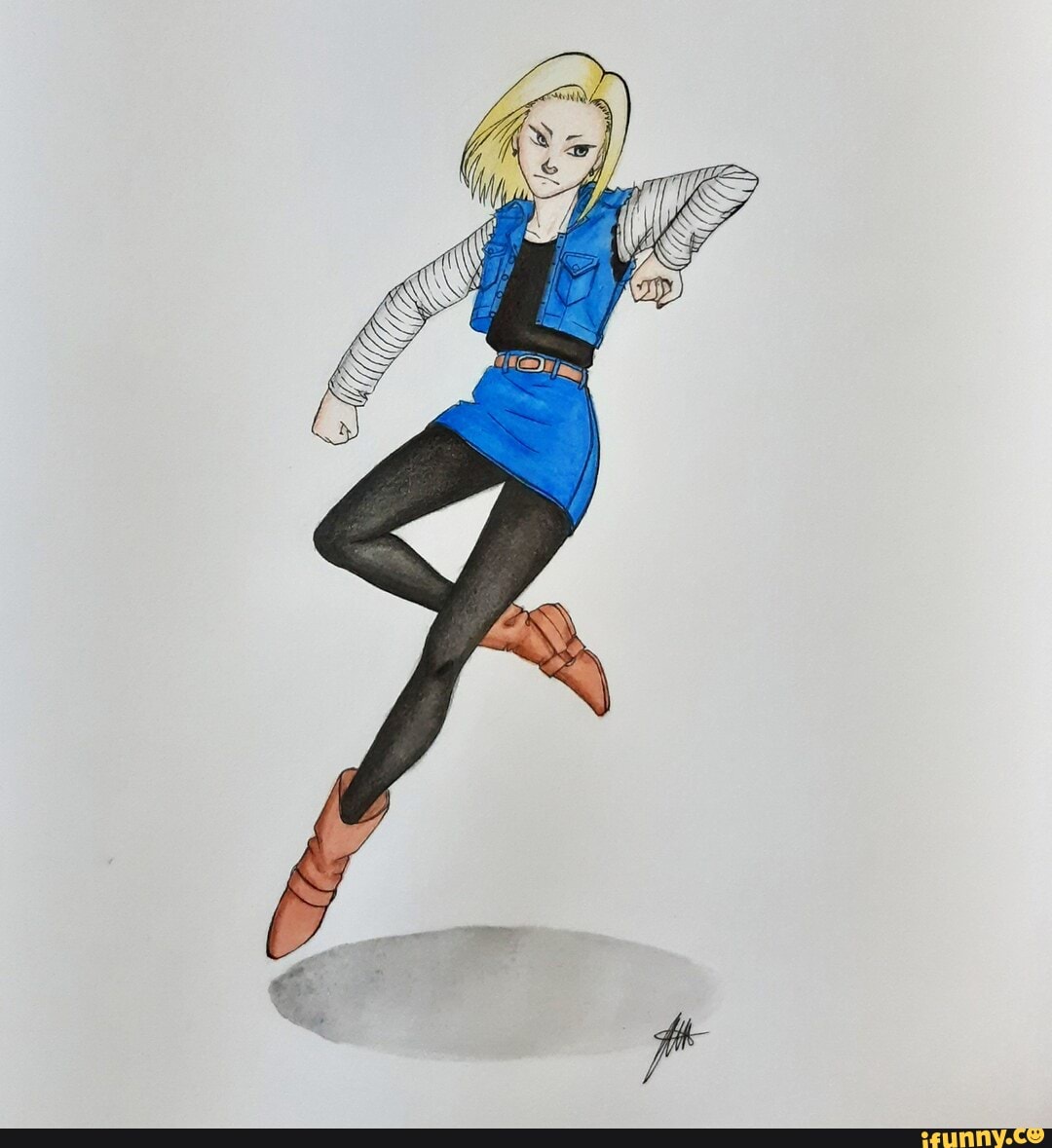 art, dragonball_z, drawing, android, android_18
