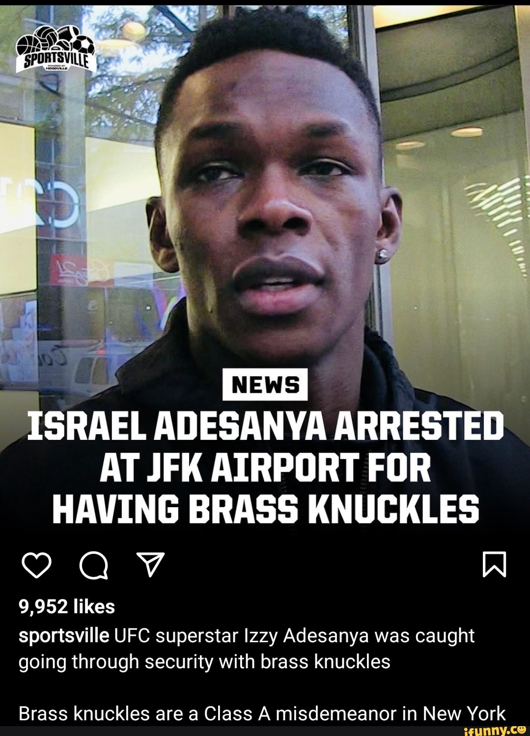 Israel Adesanya Arrested At Jfk Airport For Having Brass Knuckles Av Al