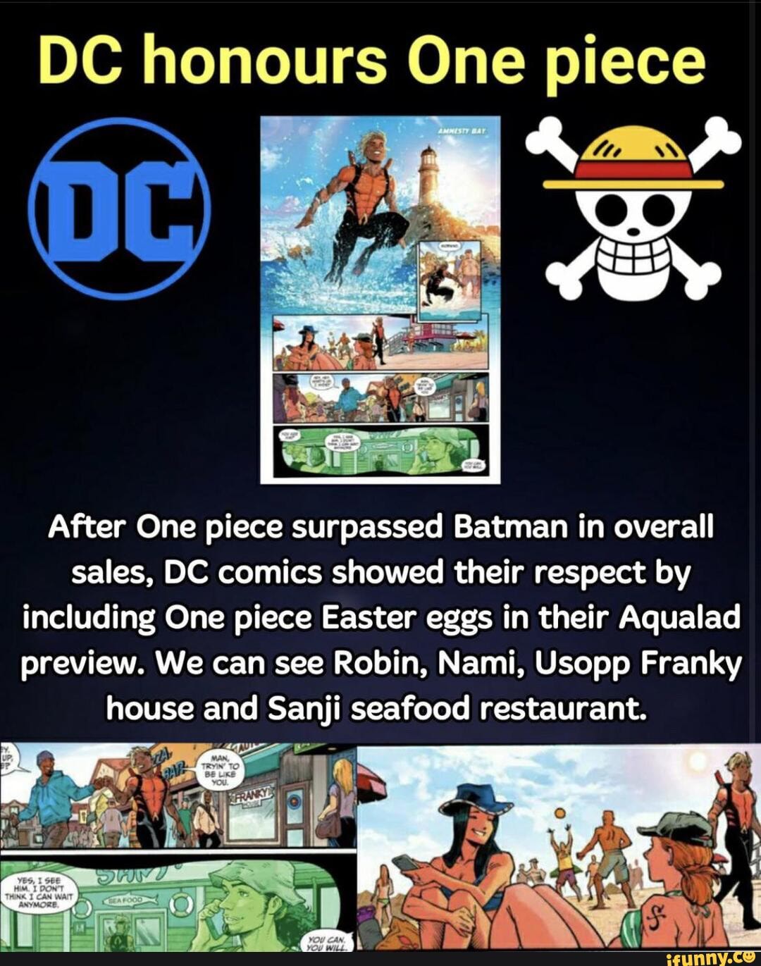 Dc Honours One Piece After One Piece Surpassed Batman In Overall Sales Dc Comics Showed Their