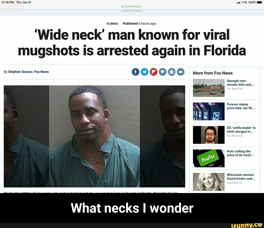 Wide neck' man known for viral mugshots is arrested again in