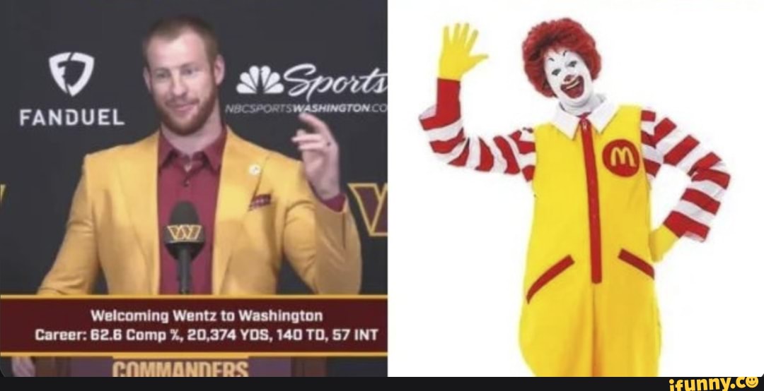 Carson Wentz outfit is NFL meme after Commanders win