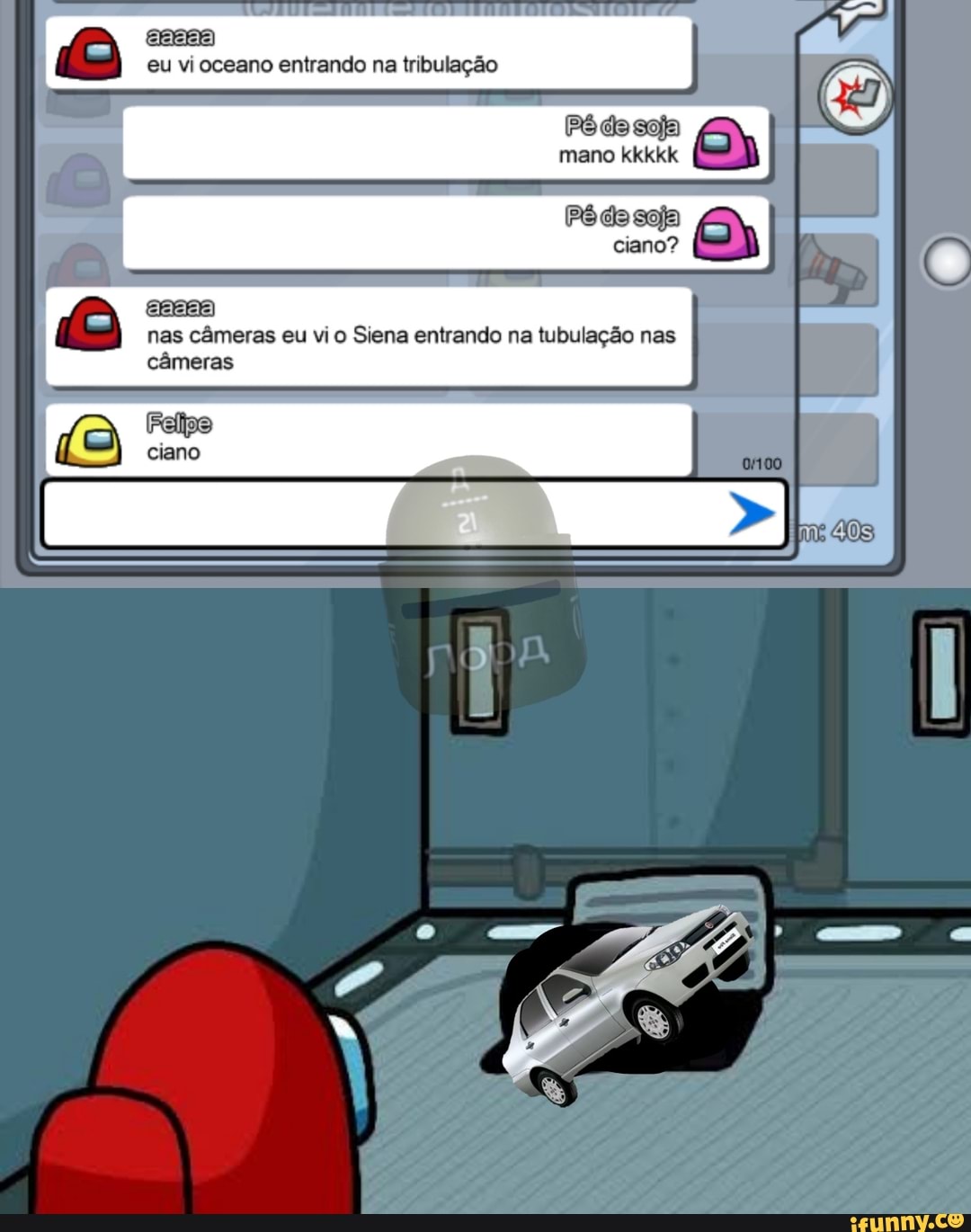 eu vi oceano entrando na tribulação
mano kkkkk
ciano?
nas câmeras eu vi o Siena entrando na tubulação nas câmeras