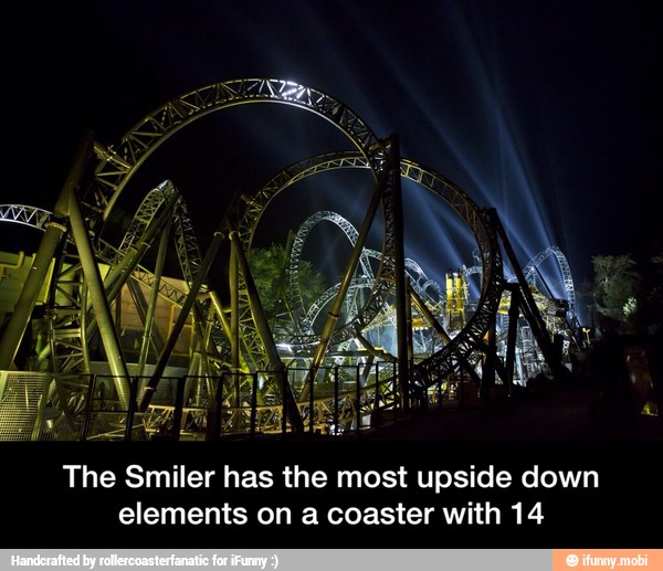 The Smiler has the most upside down
elements on a coaster with 14 - The Smiler has the most upside down elements on a coaster with 14