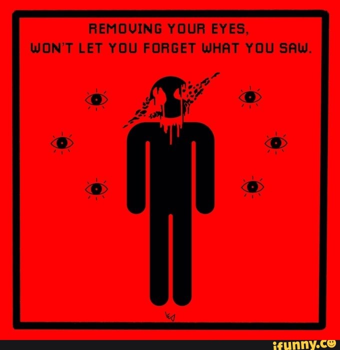 REMOVING YOUR EYES WONT LET YOU WHAT YOU SAW iFunny