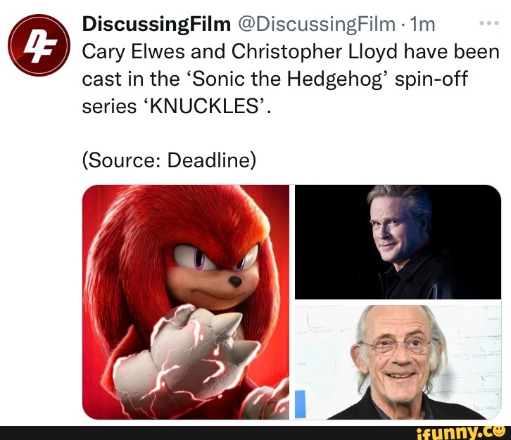 DiscussingFilm on X: Knuckles will appear in 'SONIC THE HEDGEHOG 2'.  (Source:   / X