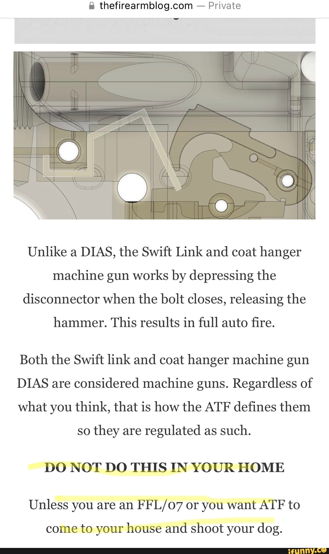 Private Unlike a DIAS, the Swift Link and coat hanger machine gun works