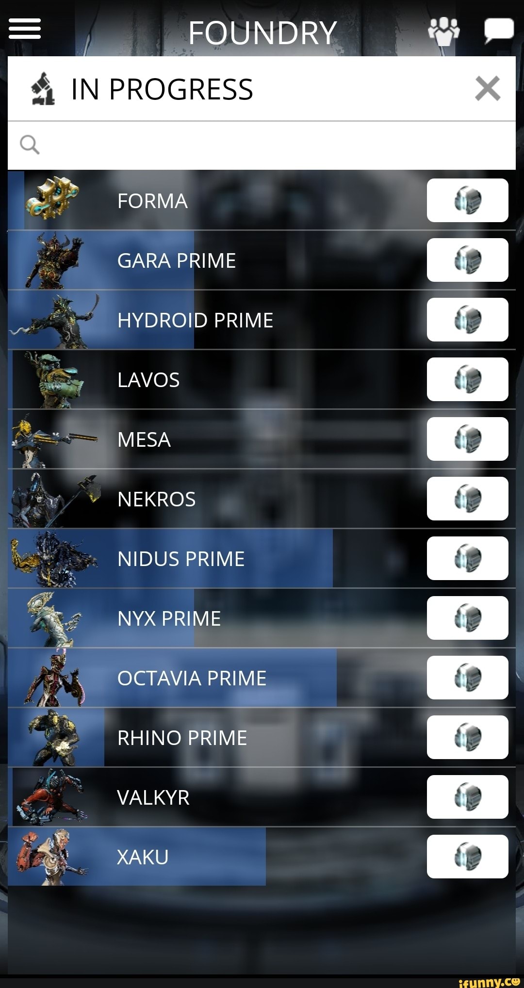 _ FOUNDRY IN PROGRESS FORMA ARA PRIME HYDROID PRIME ip LAVOS MESA ...