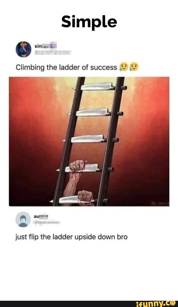 Simple sinl Climbing the ladder of success eS just flip the ladder