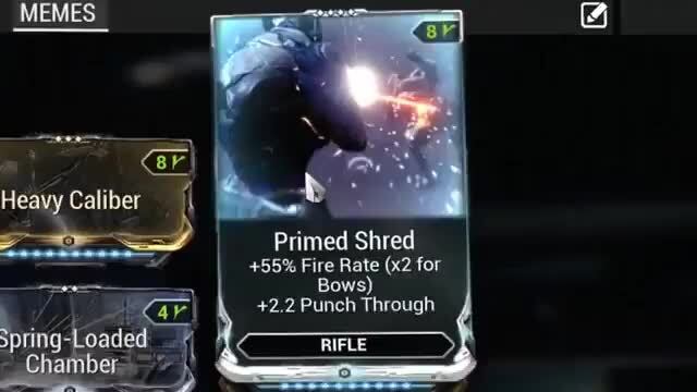 Warframe Machinegun Opticor Vandal Primed Shred 4 Ar Through