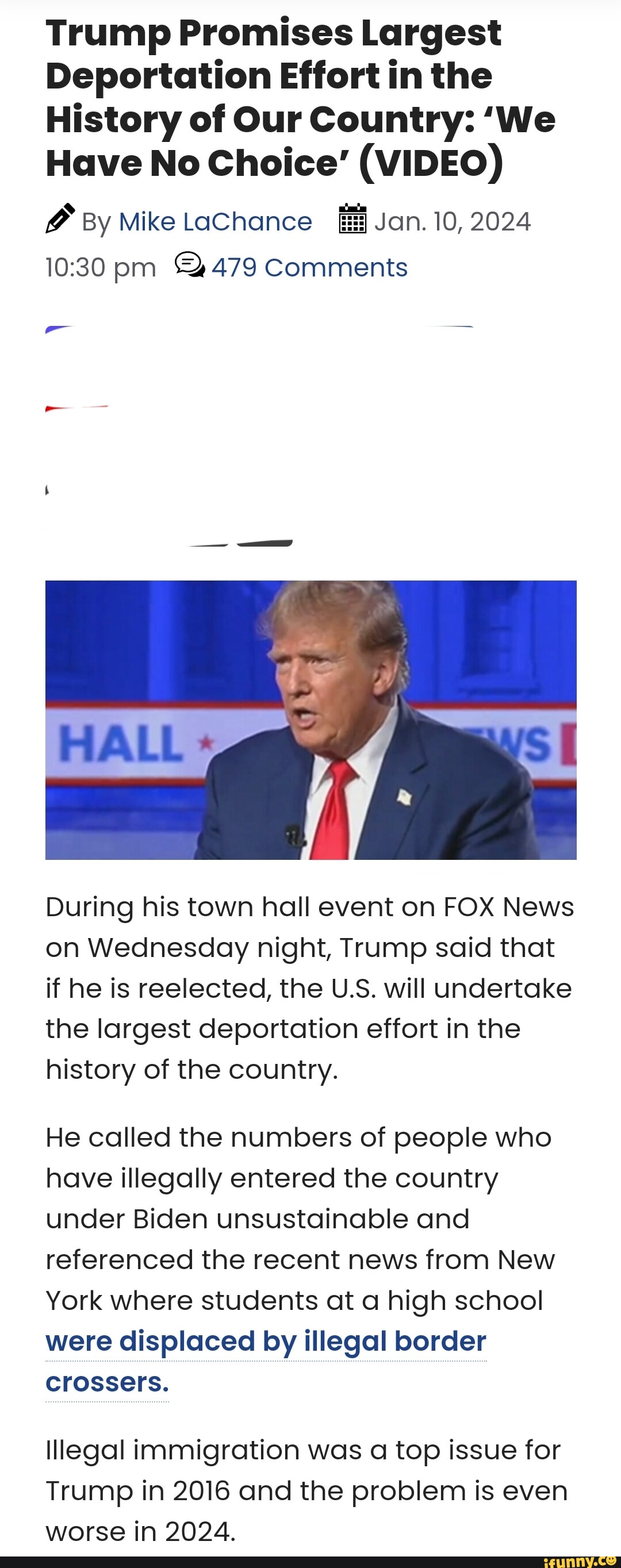 Trump Promises Largest Deportation Effort In The History Of Our Country ...