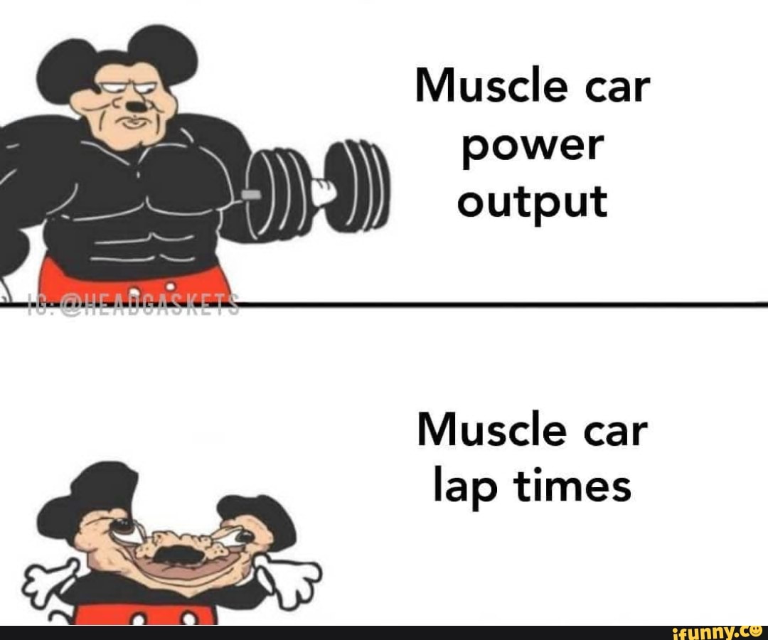 Muscle car
power
output
Muscle car
lap times