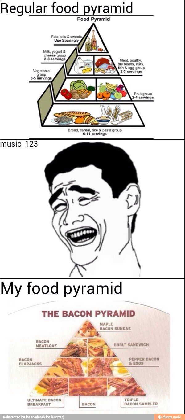 Regular food pyramid Food Pyramid My food pyramid THE BACON PYRAMID 4