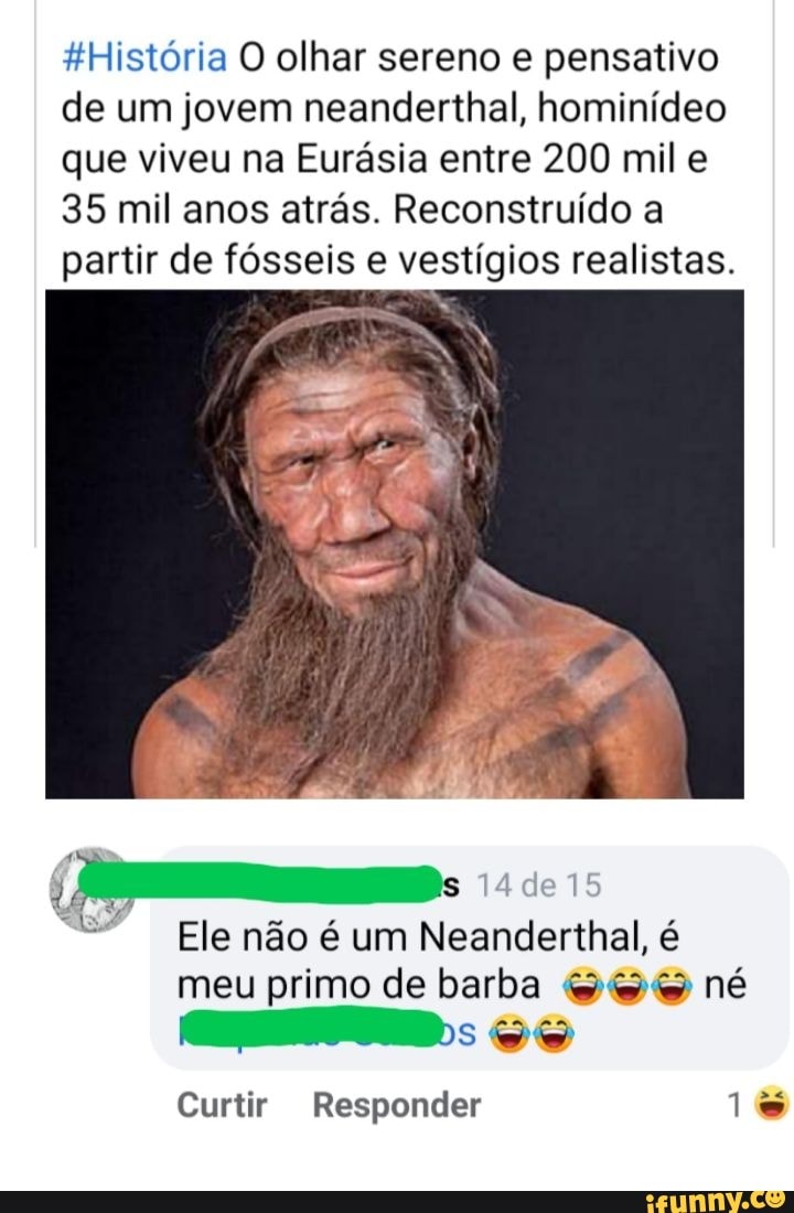 História O olhar sereno e pensativo de um jovem neanderthal hominídeo que viveu na Eurásia