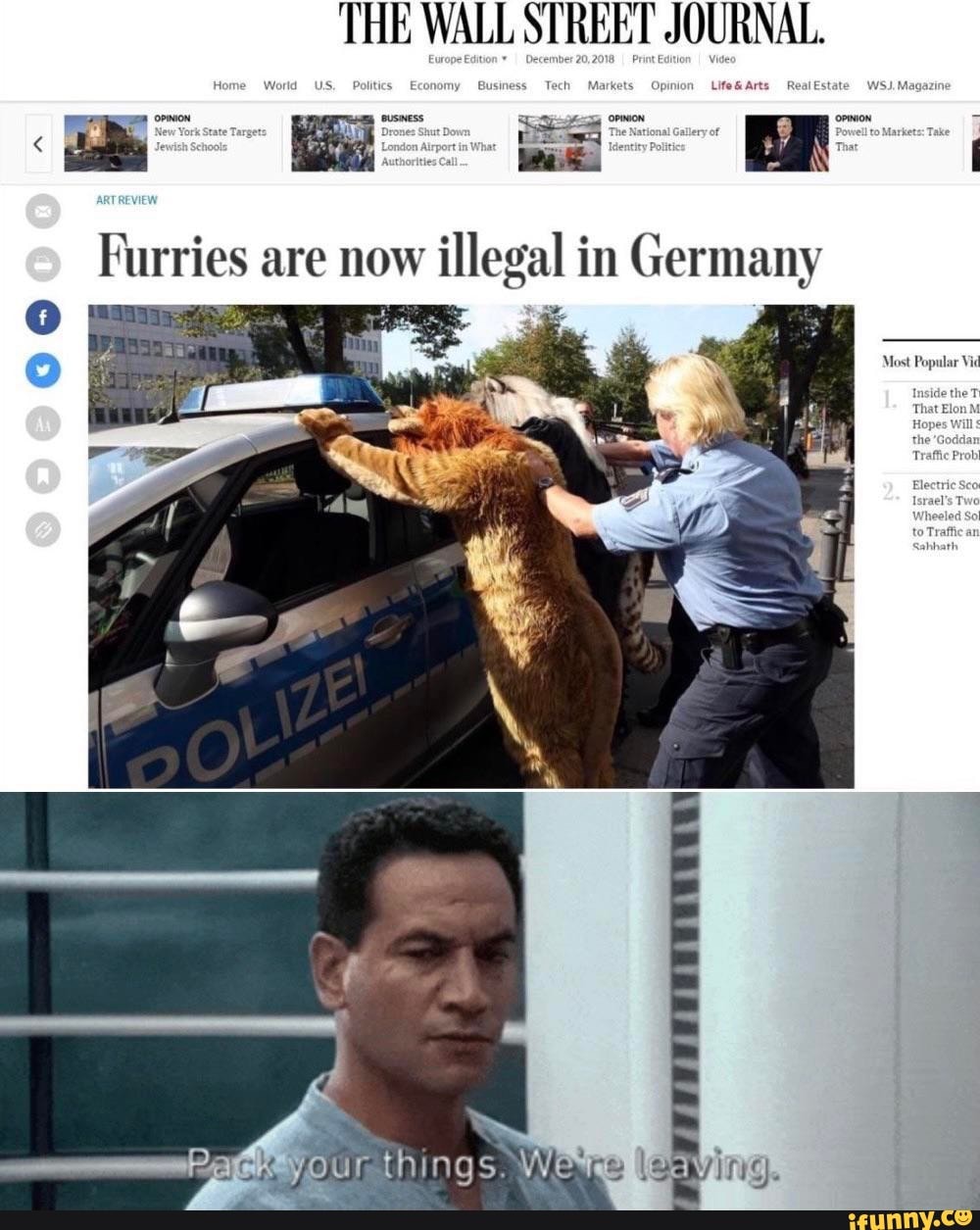 THE WALL STREET JOURNAL Furries are now illegal in Germany Most 