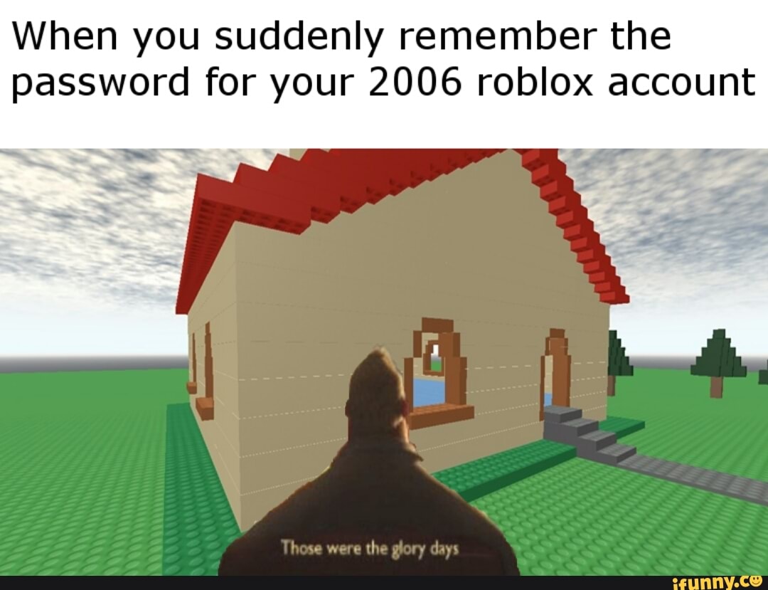 When You Suddenly Remember The Password For Your 2006 Roblox