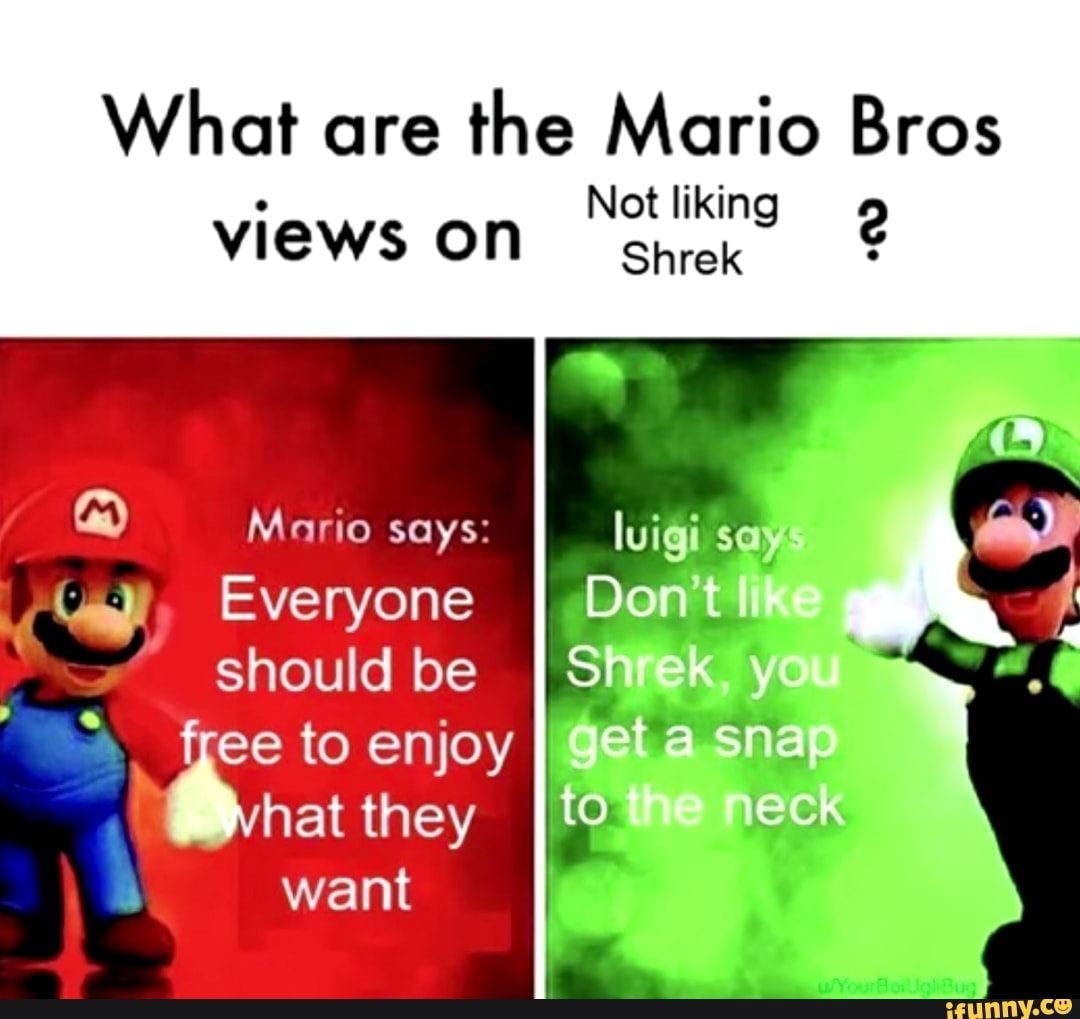 What are the Mario Bros Not liking VIEWS ON Mario says: Everyone should ...